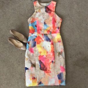 H&M watercolor sheath dress